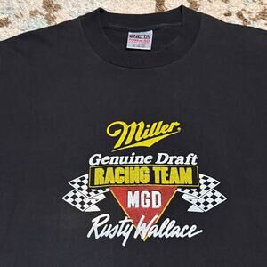 Vintage 90s Rusty Wallace Miller Draft Racing Team Shirt XL Fits Large NASCAR